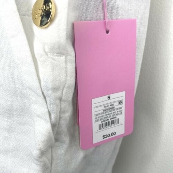 NEW Stoney Clover Lane x Target White Overalls Size Small Linen Blend Women's - Picture 8 of 12